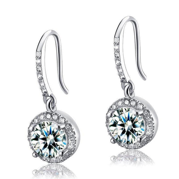 1.5 Carat Created Diamond 925 Sterling Silver Dangle Earrings XFE8026
