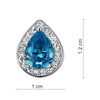 Load image into Gallery viewer, 1 Carat Pear Cut Created Blue Topaz 925 Sterling Silver Stud Earrings XFE8033