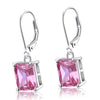 Load image into Gallery viewer, 4 Carat Pink Created Sapphire 925 Sterling Silver Dangle Earrings XFE8036