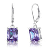Load image into Gallery viewer, 4 Carat Purple Created Sapphire 925 Sterling Silver Dangle Earrings XFE8037