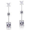 Load image into Gallery viewer, 4 Carat Emerald Cut Created Diamond  925 Sterling Silver Dangle Earrings XFE8038