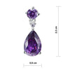 Load image into Gallery viewer, 3 Carat Pear Cut Created Purple Sapphire 925 Sterling Silver Dangle Earrings XFE