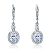 Load image into Gallery viewer, 1.5 Carat Oval Cut Created Diamond 925 Sterling Silver Dangle Earrings XFE8061