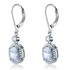 Load image into Gallery viewer, 1.5 Carat Oval Cut Created Diamond 925 Sterling Silver Dangle Earrings XFE8061