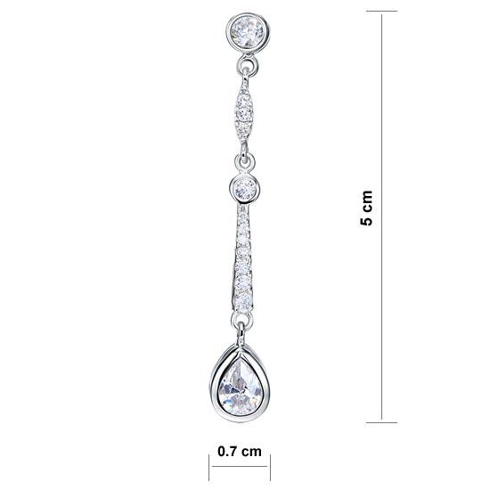 Pear Cut Created Diamond 925 Sterling Silver Dangle Earrings XFE8062