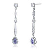 Load image into Gallery viewer, Purple Created Sapphire 925 Sterling Silver Dangle Earrings XFE8063