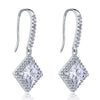 Load image into Gallery viewer, 3 Carat Created Princess Cut Diamond Dangle Drop Sterling 925 Silver Earrings XF