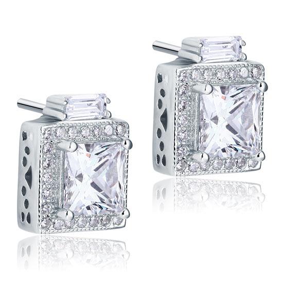 2 Carat Created Diamond Vintage Style Stud 925 Sterling Silver Earrings XFE8067