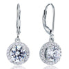 Load image into Gallery viewer, Created Diamond Dangle Drop Sterling 925 Silver Earrings XFE8073