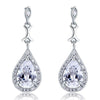 Load image into Gallery viewer, Pear Cut Created Diamond Vintage Dangle 925 Sterling Silver Earrings XFE8076