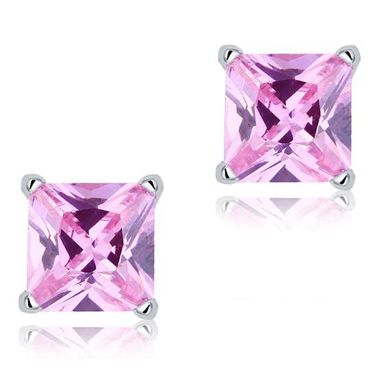 1 Carat Pink Created Diamond Solid 925 Sterling Silver Stud Earrings Jewelry XFE