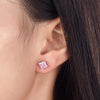 Load image into Gallery viewer, 1 Carat Pink Created Diamond Solid 925 Sterling Silver Stud Earrings Jewelry XFE