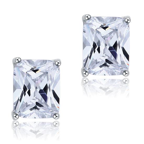 4 Carat Created Diamond Stud 925 Sterling Silver Earrings XFE8087