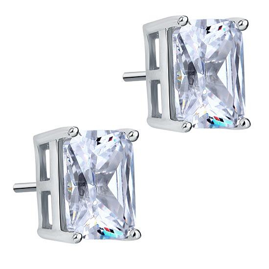 4 Carat Created Diamond Stud 925 Sterling Silver Earrings XFE8087