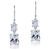 Load image into Gallery viewer, 8 Carat Princess Cut Created Diamond Dangle Drop 925 Sterling Silver Earrings XF