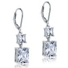 Load image into Gallery viewer, 8 Carat Princess Cut Created Diamond Dangle Drop 925 Sterling Silver Earrings XF