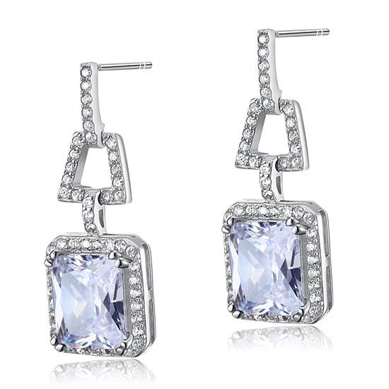4 Carat Created Diamond 925 Sterling Silver Dangle Earrings XFE8098