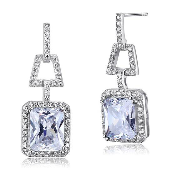 4 Carat Created Diamond 925 Sterling Silver Dangle Earrings XFE8098