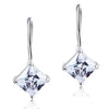 Load image into Gallery viewer, 1.5 Carat Princess Cut Created Diamond Dangle Drop 925 Sterling Silver Earrings