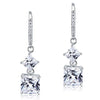 Load image into Gallery viewer, 2 Carat Princess Cut Created Diamond Dangle Drop 925 Sterling Silver Earrings XF