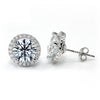 Load image into Gallery viewer, 2 Carat Round Cut Created Diamond Halo Stud 925 Sterling Silver Earrings XFE8102