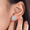 Load image into Gallery viewer, 2 Carat Round Cut Created Diamond Halo Stud 925 Sterling Silver Earrings XFE8102