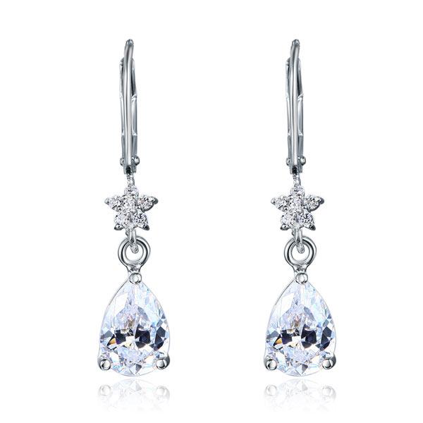 2 Carat 925 Sterling Silver Dangle Bridal Wedding Bridesmaid Earrings Jewelry XF