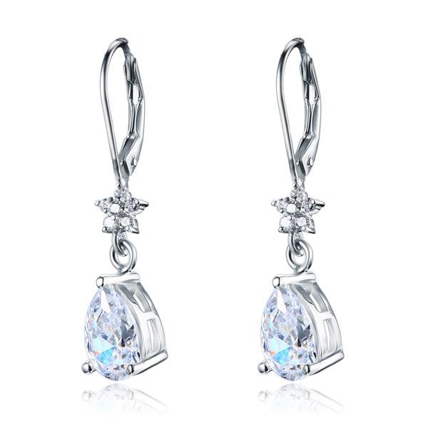 2 Carat 925 Sterling Silver Dangle Bridal Wedding Bridesmaid Earrings Jewelry XF