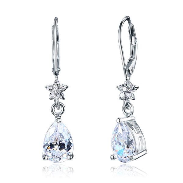 2 Carat 925 Sterling Silver Dangle Bridal Wedding Bridesmaid Earrings Jewelry XF