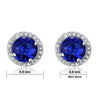 Load image into Gallery viewer, Navy Blue Created Sapphire Stud Earrings 925 Sterling Silver Jewelry XFE8109