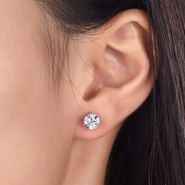 1 Carat Created Diamond Stud Earrings 925 Sterling Silver Rose Gold Plated  XFE8