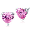 Load image into Gallery viewer, Bridal 2 Carat Pink Heart Cut Stud 925 Sterling Silver Stud Earrings Jewelry XFE