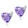 Load image into Gallery viewer, Bridal 2 Carat Heart Cut Purple Stud 925 Sterling Silver Earrings Jewelry XFE812