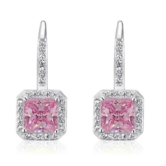 1.5 Ct Fancy Pink Created Diamond 925 Sterling Silver Fashion Bridesmaid Earring
