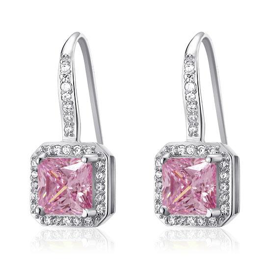 1.5 Ct Fancy Pink Created Diamond 925 Sterling Silver Fashion Bridesmaid Earring