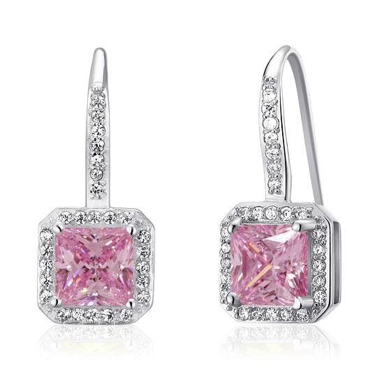 1.5 Ct Fancy Pink Created Diamond 925 Sterling Silver Fashion Bridesmaid Earring