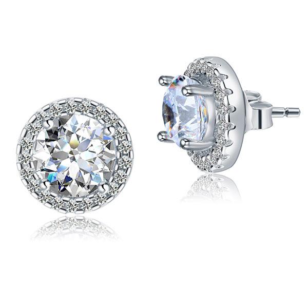 2.5 Carat Halo (Removable) Stud Earrings 925 Sterling Silver Jewelry XFE8125