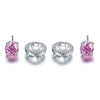 Load image into Gallery viewer, 2.5 Carat Round Pink Halo (Removable) Stud 925 Sterling Silver Earrings Jewelry