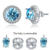 Load image into Gallery viewer, 2.5 Carat Round Blue Halo (Removable) Stud 925 Sterling Silver Earrings Jewelry