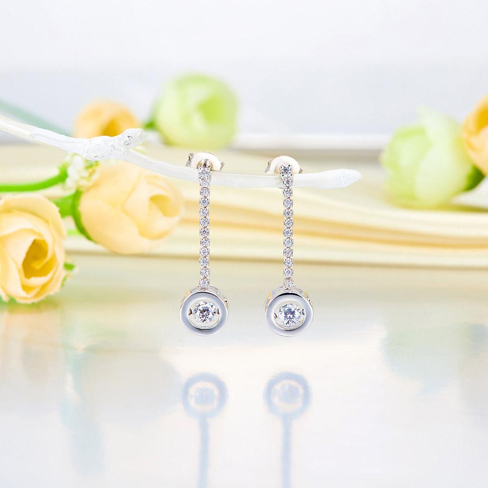 Dancing Stone Earrings Dangle Drop Solid 925 Sterling Silver XFE8168