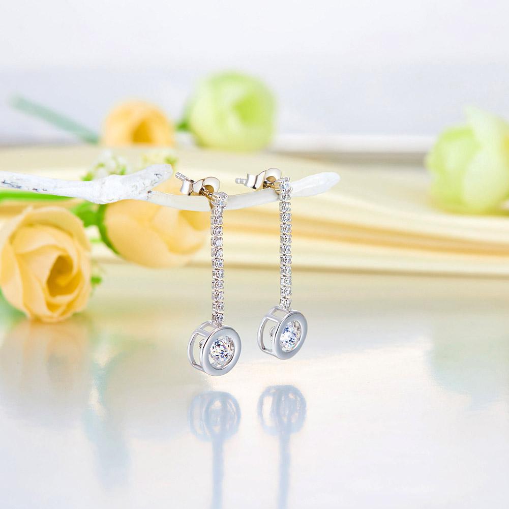 Dancing Stone Earrings Dangle Drop Solid 925 Sterling Silver XFE8168