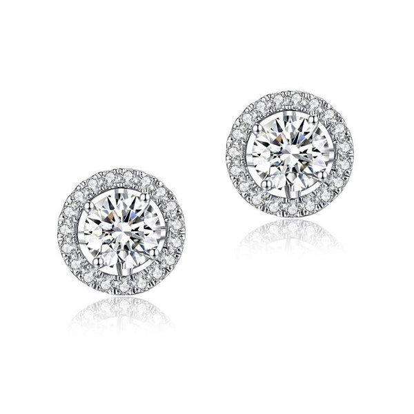 1 Carat Moissanite Diamond 6 Claws Stud Earrings 925 Sterling Silver MFE8187