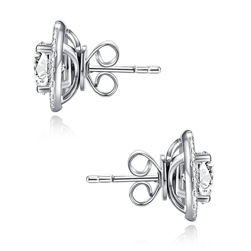 1 Carat Moissanite Diamond 6 Claws Stud Earrings 925 Sterling Silver MFE8187