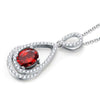 Load image into Gallery viewer, 2 Carat Oval Cut Red Created Ruby Sterling 925 Silver Pendant Necklace XFN8016