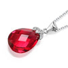 Load image into Gallery viewer, 925 Silver Tear Drop High Quality Fuchsia Crystal Pendant Necklace