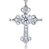 Load image into Gallery viewer, 925 Sterling Silver Cross Pendant Necklace Round Cut Created Diamond Jewelry XFN