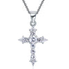 Load image into Gallery viewer, Round Cut Created  Diamond 925 Sterling Silver Cross Pendant Necklace XFN8028