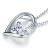Load image into Gallery viewer, 1 Carat Created Diamond Heart 925 Sterling Silver Pendant Necklace XFN8033