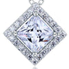 Load image into Gallery viewer, 1.5 Carat Princess Cut Created Diamond 925 Sterling Silver Pendant Necklace XFN8