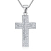 Load image into Gallery viewer, Micro Setting Cubic Zirconia 925 Sterling Silver Cross Pendant Necklace XFN8039